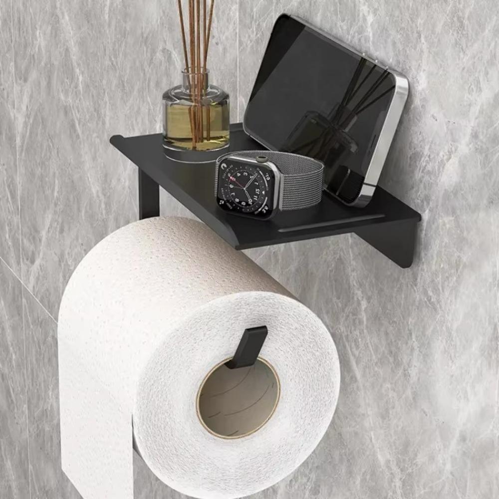 Self Adhesive Toilet Paper Roll Holder Plastic Mobile Phone Rack Toilet Manager Holder Bathroom