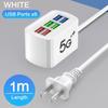 6 Usb Charger Power Strip Universal Fast Charging Eu/Us Plug Phone Charger Adapter Electric Socket Extension Cable Table Socket
