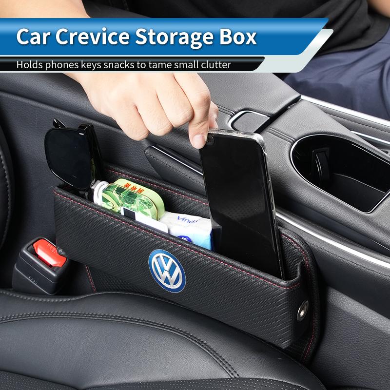 W19Car Seat Gap Storage Box Side Seam Organizer Leak-Proof Case Interior For Volkswagen VW Scirocco Jetta Beetle Golf Passat Pol