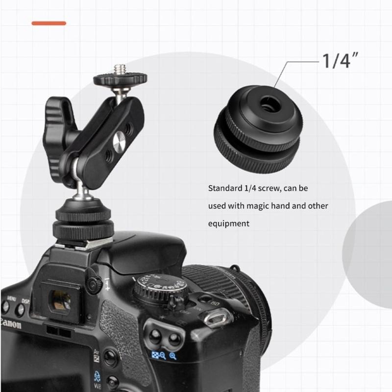 Haltbarkeit Metall Cold Shoe Mount Konverter für Kamerazubehör, 1/4-Zoll Gewindeloch Kamera Hot Shoe Zubehör