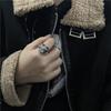 Retro Golden Cross Star Ring For Men Punk Gothic Rock Hiphop Open Ring Handmade Unisex Jewelry Bikers Accessories Lovers Gift