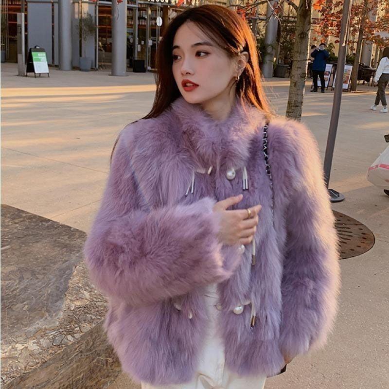 Autumn and winter new imitation fox fur coat women's light loose fur coat