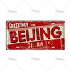 Artisian INDIA CHINA INDONESIAN License Plate Landmark State Metal Sign City Decorative Plaque Wall Decor Garage Bar Pub Club
