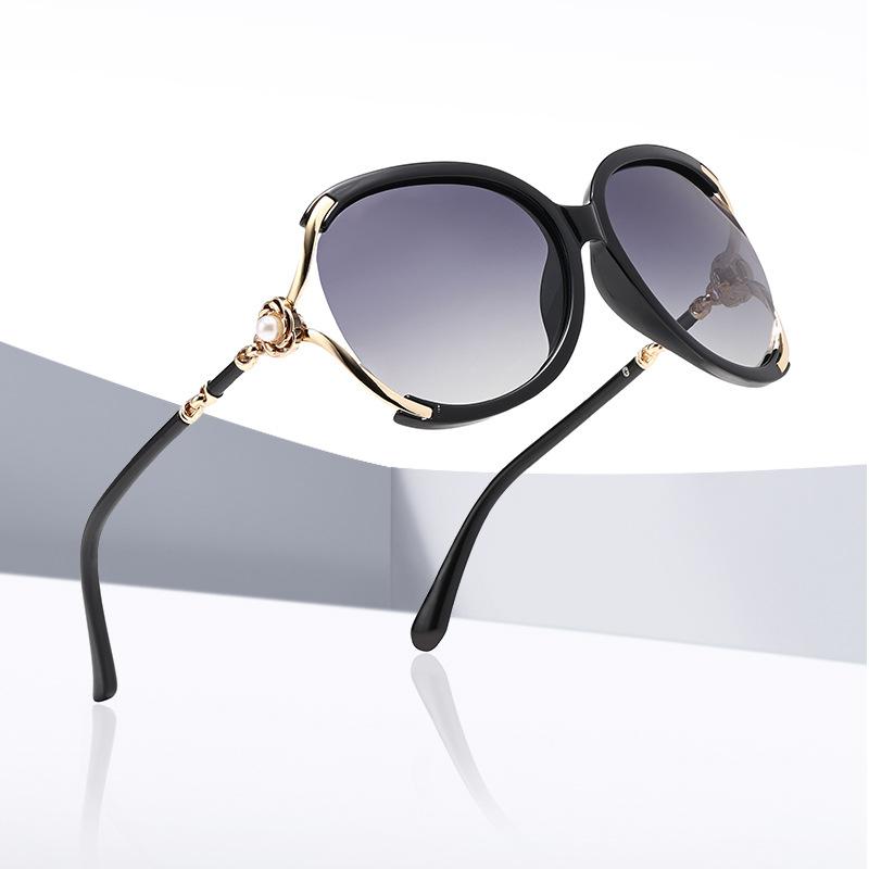 Personalized Cycling Goggles With Large Frames Outdoor Protective Goggles Women'S Pearl Decorated Sunglasses Uv Resistant