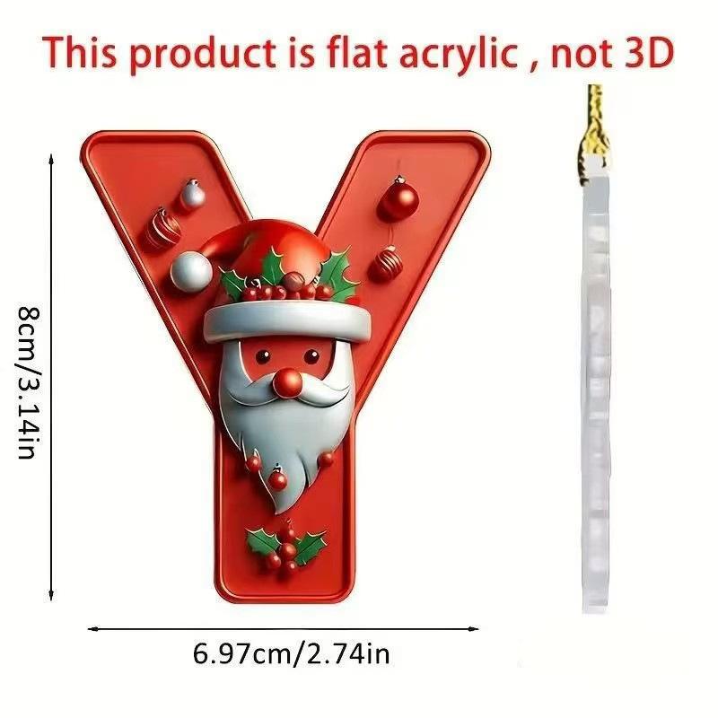 

Retro Farmhouse Style Acrylic Flat Pendant Decoration Christmas Tree Ornament With 26 Letters New