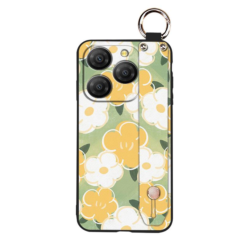 Waterproof Durable Phone Case For Blackview Shark9 5G Soft case Ring Oil Painting Protective Shockproof Wristband Flower