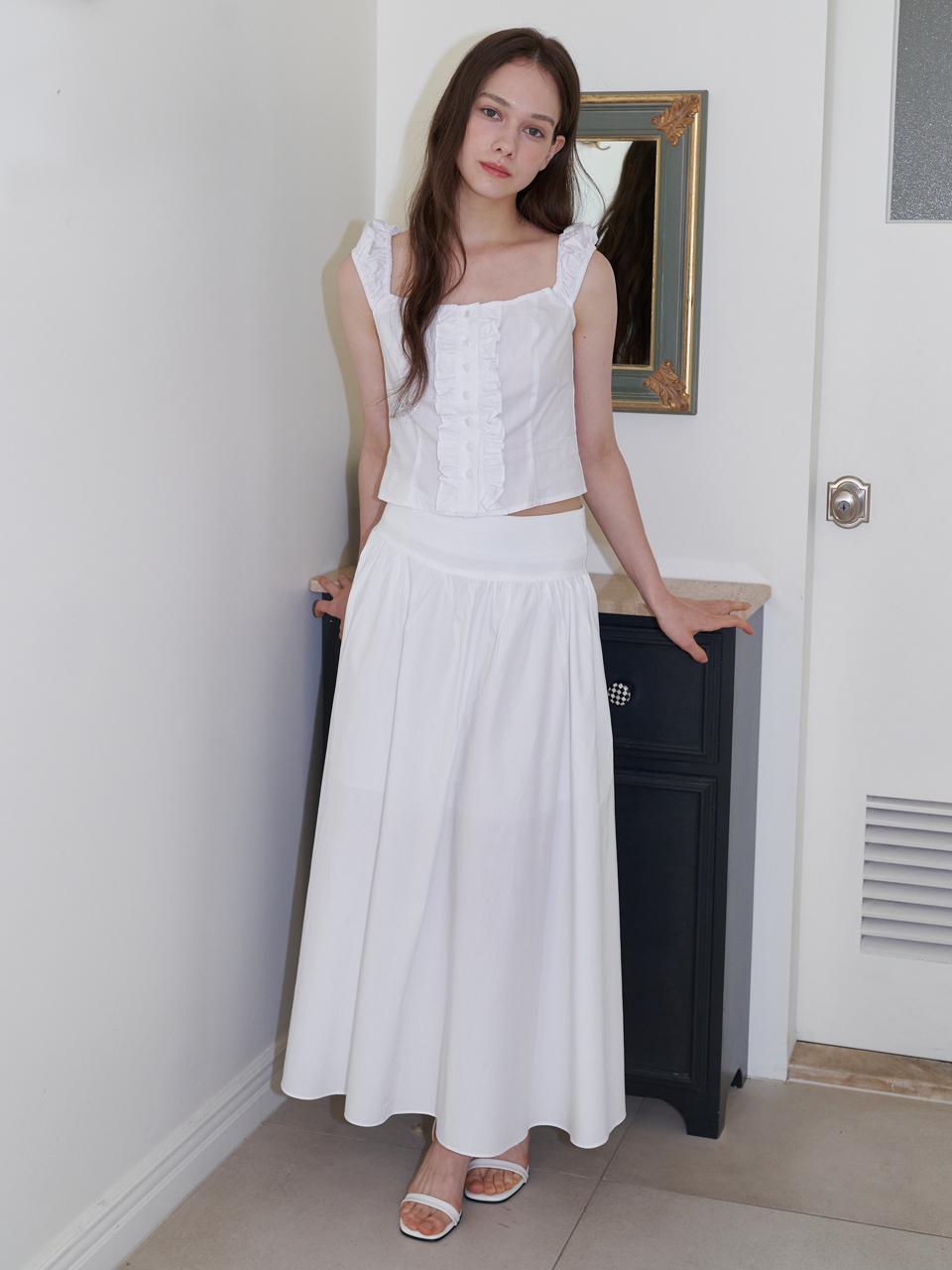 Kinder Baby Frill Sleeveless Blouse Top - White White/Free