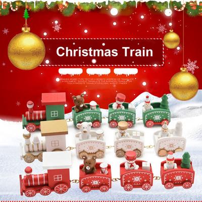 Christmas Wooden Train Tree Ornament Decor Kids Wood Educational Gifts Charming