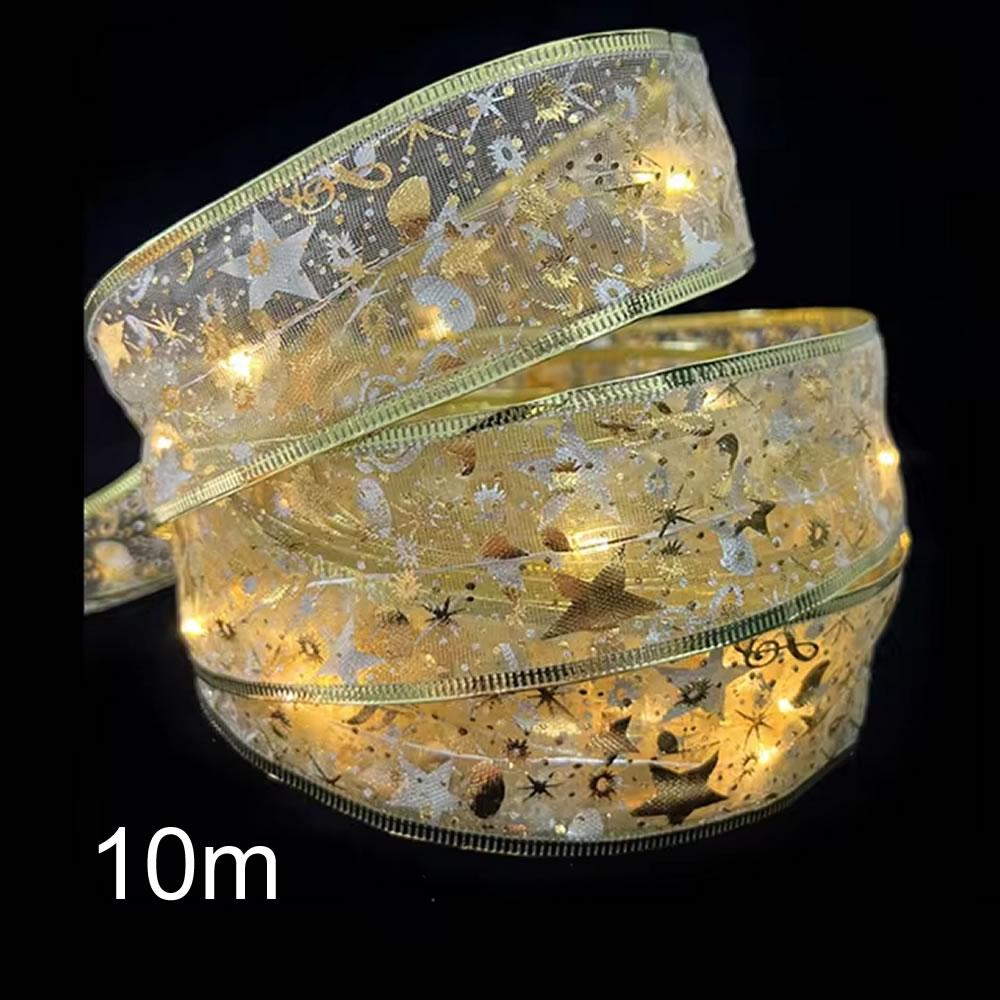 Christmas Ribbon Light Decoration, 3AAA Battery Powered (not Included)