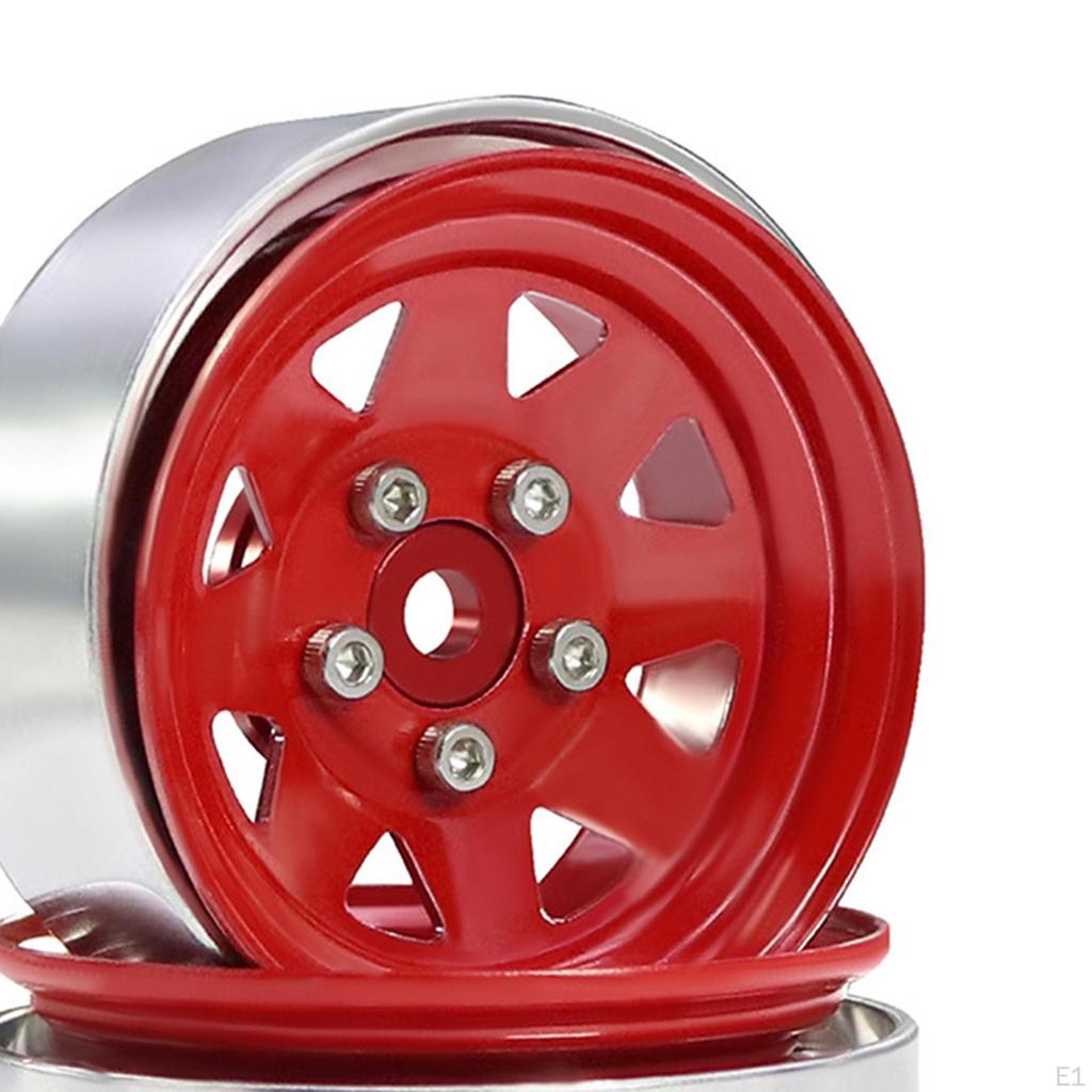4 Pieces RC Wheel Rims Aluminum Alloy 1/10 Accessory Simple Assembly for SCX10 TRX4 90046 Suitable