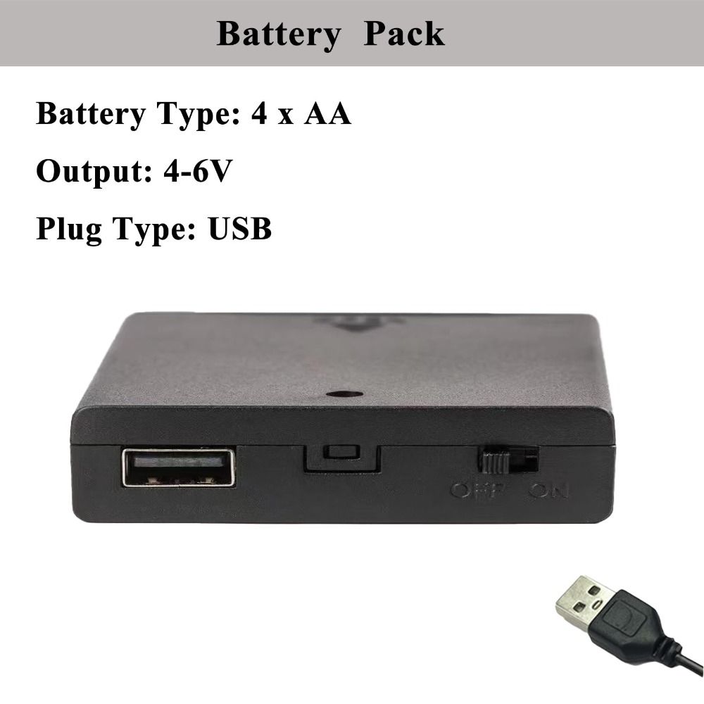 Long Lasting USB Battery Pack AA  Battery LED Lights Adapter Power Supply  Party Decorations