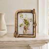 Antique Bronze-Gold Resin Frame with Glass Front Tabletop for Entryway