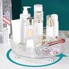 Home Luxury-style Ice Crystal Pattern Rotating Storage Box, Transparent Storage Turntable, Tabletop Skincare and Perfume Storage Rack