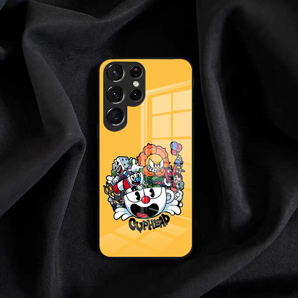 Hot Game C-cuphead Phone Case For Samsung S25 Edge Ultra S23 S22 S21 S20 Ultra Plus S24 Fe A54 A53 A25 Glass Cover