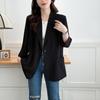 Plus Size Women's Spring/Summer Lightweight Blazer - Loose, Slimming, 3/4 Sleeve, Natural Shoulder.