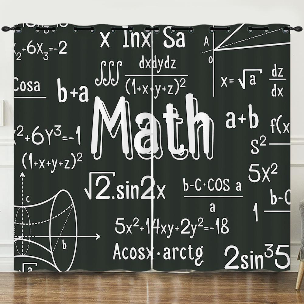 Zasłona Geometryczna Wzór Liczbowy Drukowanie Cyfrowe 3D Zasłona zaciemniająca Przelotki