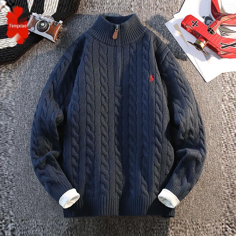 

Men s Cable Knit Half-Zip Pullover Sweater 3XL