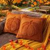 Soft Plush Fabric Throw Pillow Covers Pumpkin Pattern Faux Wool Cushions  Living Room Bedroom