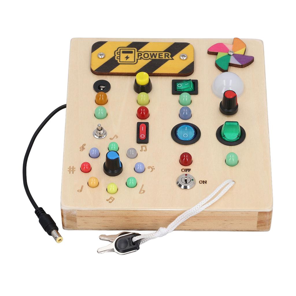 Light Sensory Board Learning Windmill Pattern Hand Eye Coordination Wooden Educational Switch