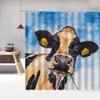 Western Horse Shower Curtains Running Horses Farm Animal Country Unique Oil Painting Abstract Art Fabric Bathroom Deco Set Hooks