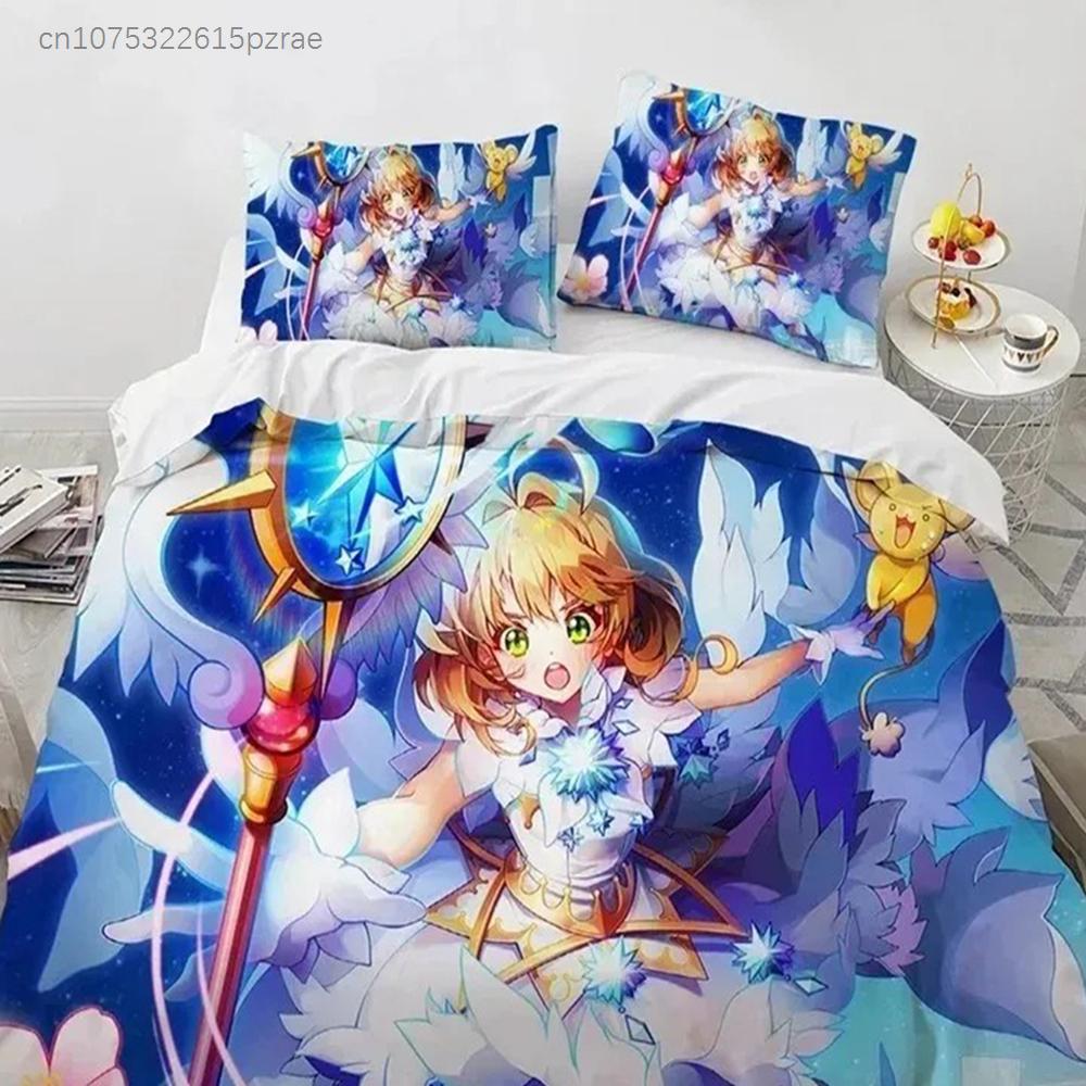 Cardcaptor Sakurar Bedding Set 3D Printed Suitable For Bedroom Duvet Cover Set With Pillowcases Kids Home Textile