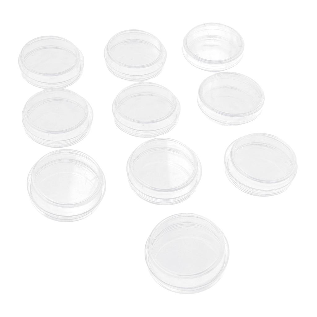 10 stycken petriskålar med lock Genomskinlig plastodlingsskål för laboratorium Skola Vetenskapsprojekt 35 mm diameter 10 mm