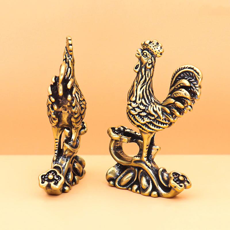 Lucky And Fortune Rooster Ornament Big Cock Bronze Figurines Solid Pure Brass Figurines Study Desktop Decorations Home Decor