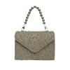 Pearl Chain Shoulder Bags Luxury Purse Gold Bright Silk Evening Bag Women Elegant Fashion Banquet Clutch Female Handbag