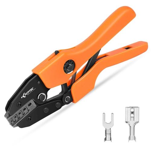KF CPTEC Crimping Pliers 0.25 to 6 mm? | Compatible with JST, Molex, and TE Connectors | Crimping Tool for Uninsulated Open Barrel Terminals | AWG24-1