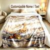 Adventure Travel Theme Custom Blanket Personalized Name & Text Customized Soft Warm Throw Blanket Home Decor