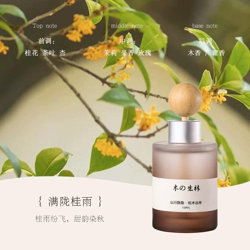 120ml Aromatherapy Essential Oil Diffuser - Niche Cedar Rose Fragrance with Wooden Ball, Car Perfume & Home Air Freshener