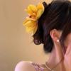 Fermagli per capelli a forma di fiore di giglio per donne ragazze Barretta Clip a pinza di granchio Fermagli per capelli per coda di cavallo Copricapo da bagno spiaggia Accessori per capelli