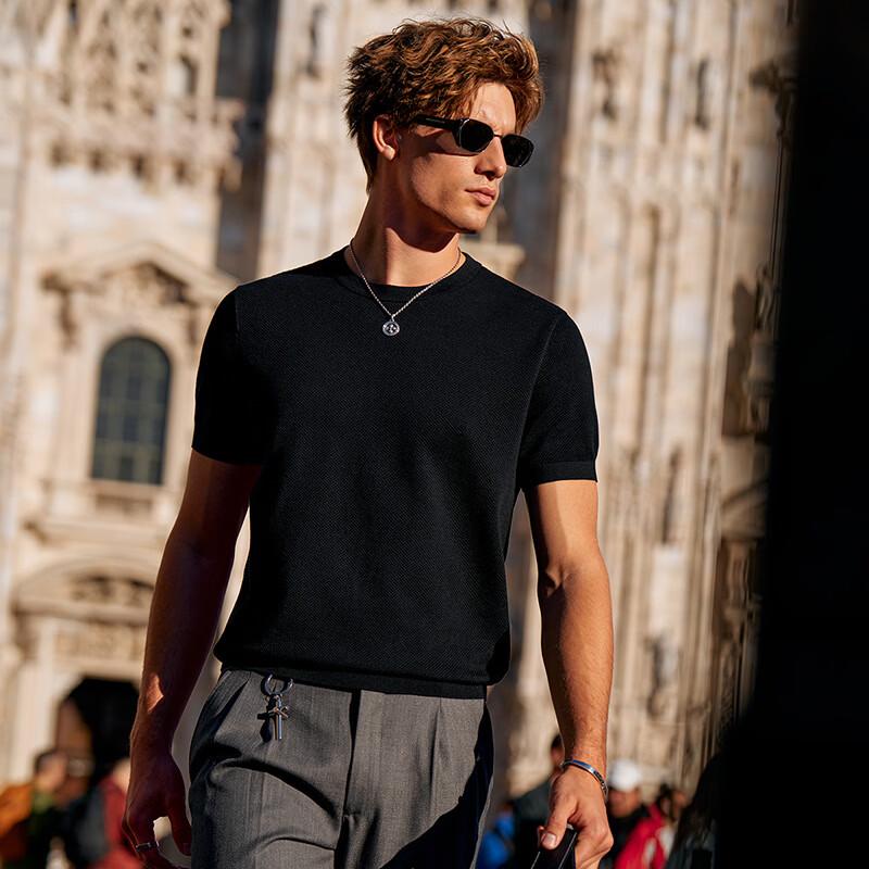 

Men s Spring/Summer Round Neck Casual Short Sleeve T-Shirt M