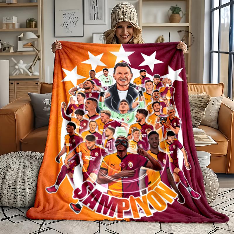 Galatasaray Ultra Soft Flannel Throw Blanket Warm Cozy Blanket for Bed Couch or outdoor best gift