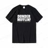 DUNDER MIFFLIN Koszulka Męska Moda Koszulki Biurowe T-shirty Damska Koszulka T-shirty Letnie Camisetas Ubrania z Literami Odzież Damska