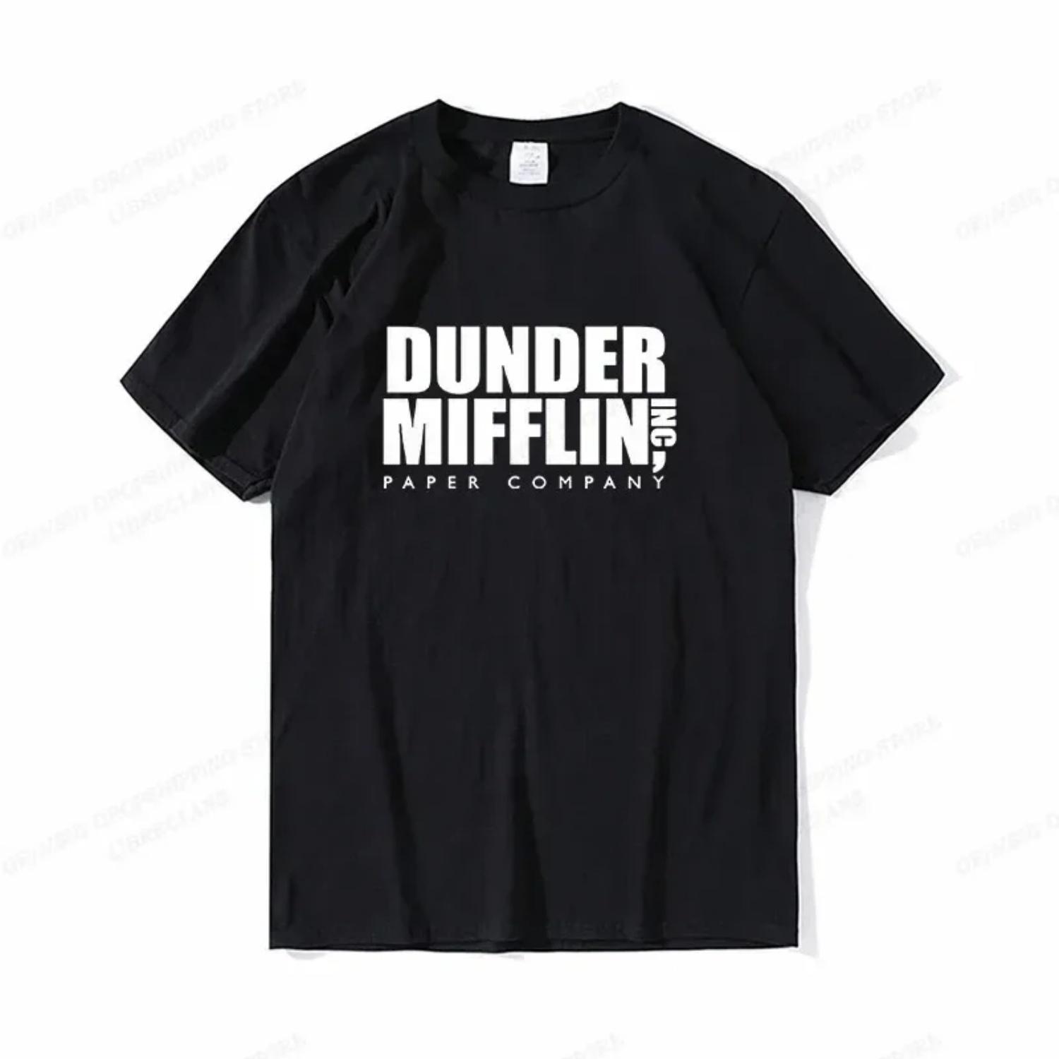 

DUNDER MIFFLIN T Shirt Men Fashion T-shirts Office Tops Tees Women Tshirt Tees Summer Camisetas Letter Clothes Women s Clothing XXXXXL чорний