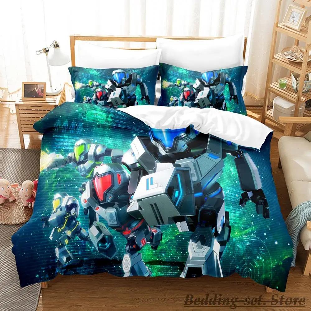 Metroid Prime Bettwäscheset Einzelbett Twin Full Queen King Size Bettset Erwachsener Kind Schlafzimmer Bettbezugsets Spiel parure de lit Bett