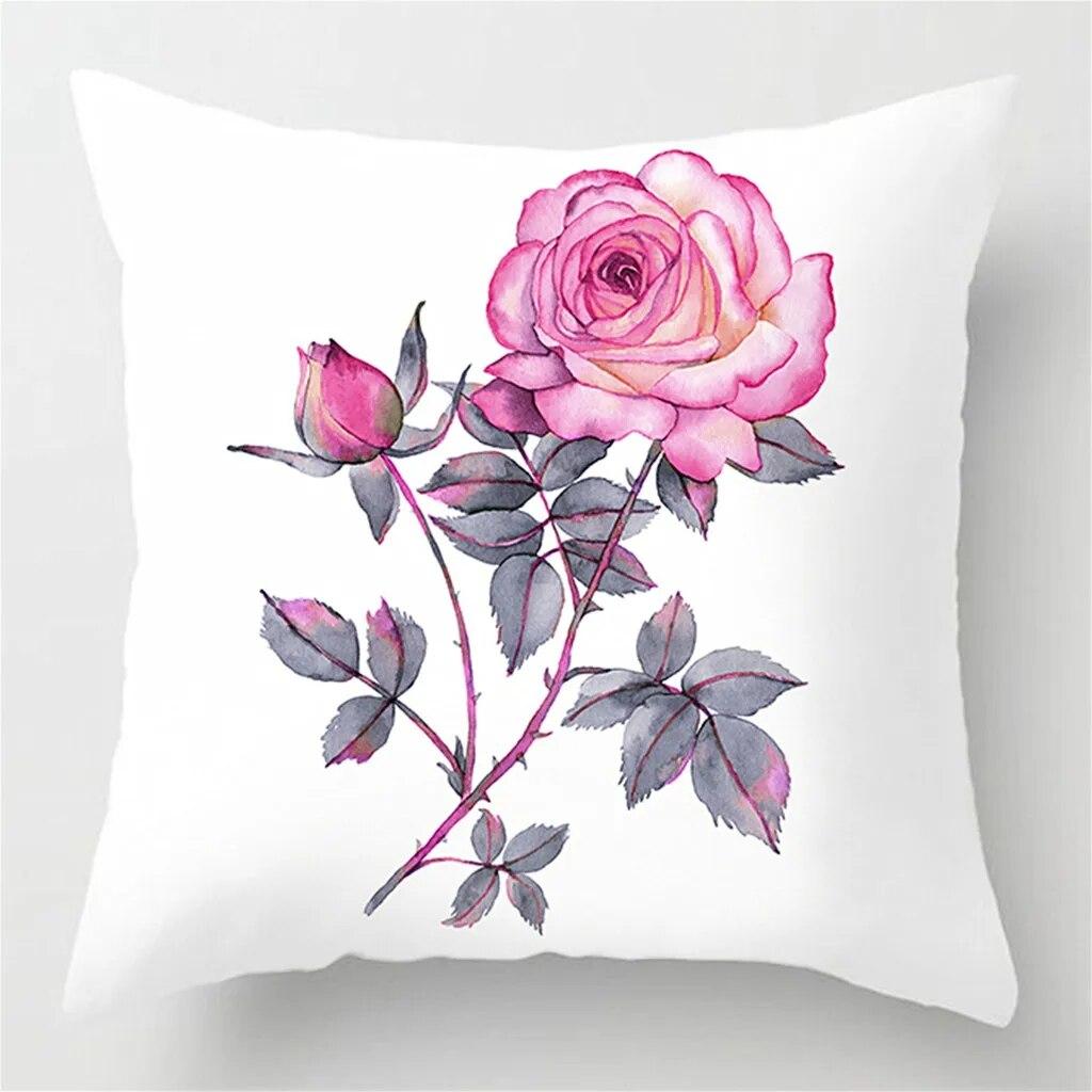 Rose Flower Pillowcase Car Sofa Cushion Cover Home Bedding