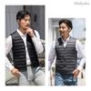 Moilyuko Ultralight Down and Inner Vest for Fall and Includes Storage Pouch Men's Vest, Collarless, Lightweight, Warm, Cold-Weather Winter, (Mo55)