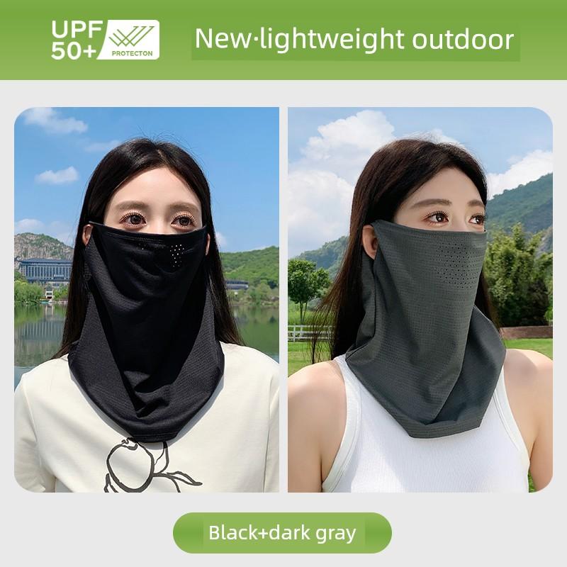 Summer Sun Protection Mask for Men, Neck Gaiter, Ice Silk Headscarf, Full Face Sunshade with Ear Loops, Outdoor Driving Essential for Women