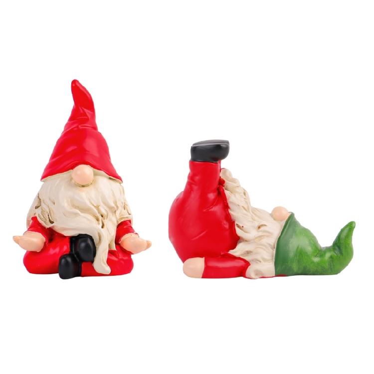 Traditional Santa Figure Ornament Christmas Santa Hat Resin Sculpture Statue for Christmas Home Decoration
