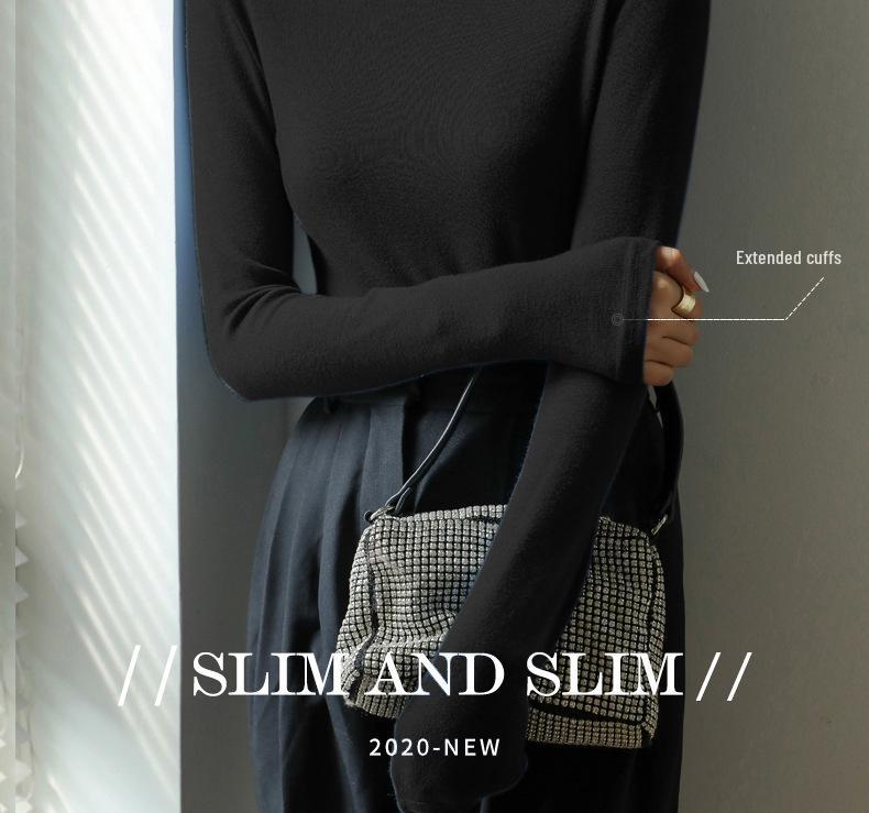 Women's Slim Fit Fleece Turtleneck - Autumn/Winter Long Sleeve Base Layer