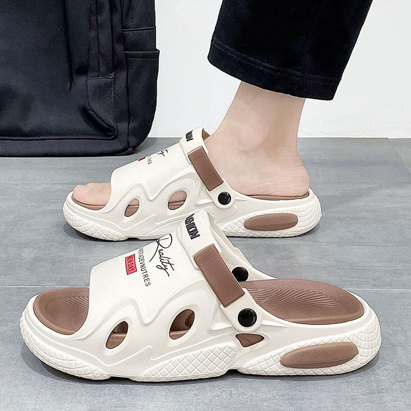 

Мужские тапочки Летние шлепанцы на мягкой подошве из ЭВА для дома и улицы, пляжная обувь, шлепанцы 34 коричневый