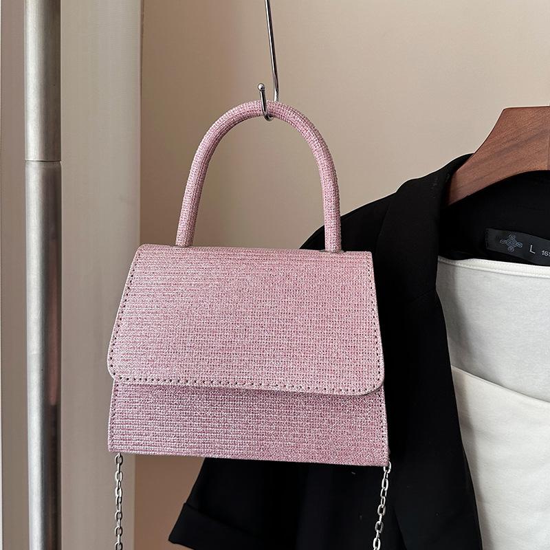 

Новая женская сумка из высококачественной текстуры в стиле легкой роскоши, однотонная, простая и универсальная, с темпераментом, на плечо, мессенджер розовый