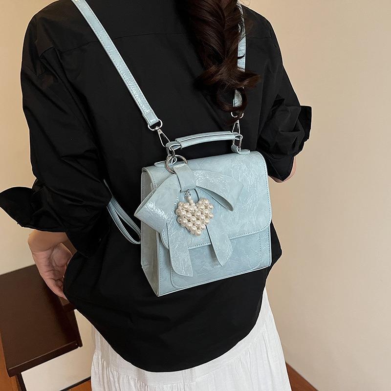 College students versatile bow niche backpack bag women's summer new fashion messenger small square bag