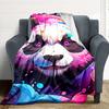 1pc Panda Art Print Blanket, Lightweight Flannel Fleece with Digital Printing, Soft Warm for Sofa, Travel, Camping, Office, Couch, Chair, and Bed, All