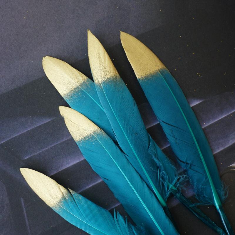 Golden Feather Decoration Handicraft Shooting Props Background Spray Gold Feather Decoration Material