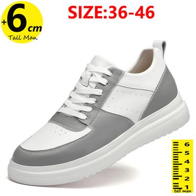 Man Sneakers Lift Chunky Shoes  Men Elevator Height Increase Insole 6cm  Sports Plus Size 36-46