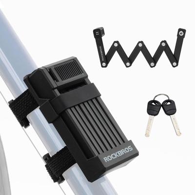 Rockbros Blade Bicycle Key Bicycle Folding Chain Easy To 2 Mounting Bracket Bike Black Lock, Key, Type, Lock, Lock, Sturdy, 65cm, Anti-Theft, Compact,