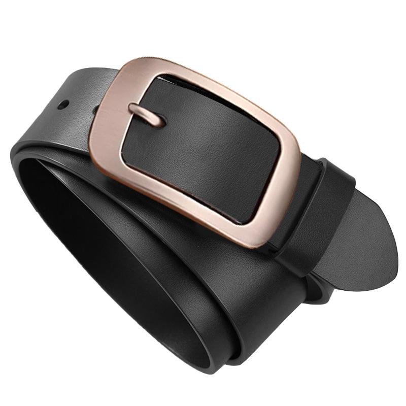 Retro Men's Pin Buckle Belt Trendy Fashion Cowhide Belt Versatile Middle Aged and Young Jeans Belt